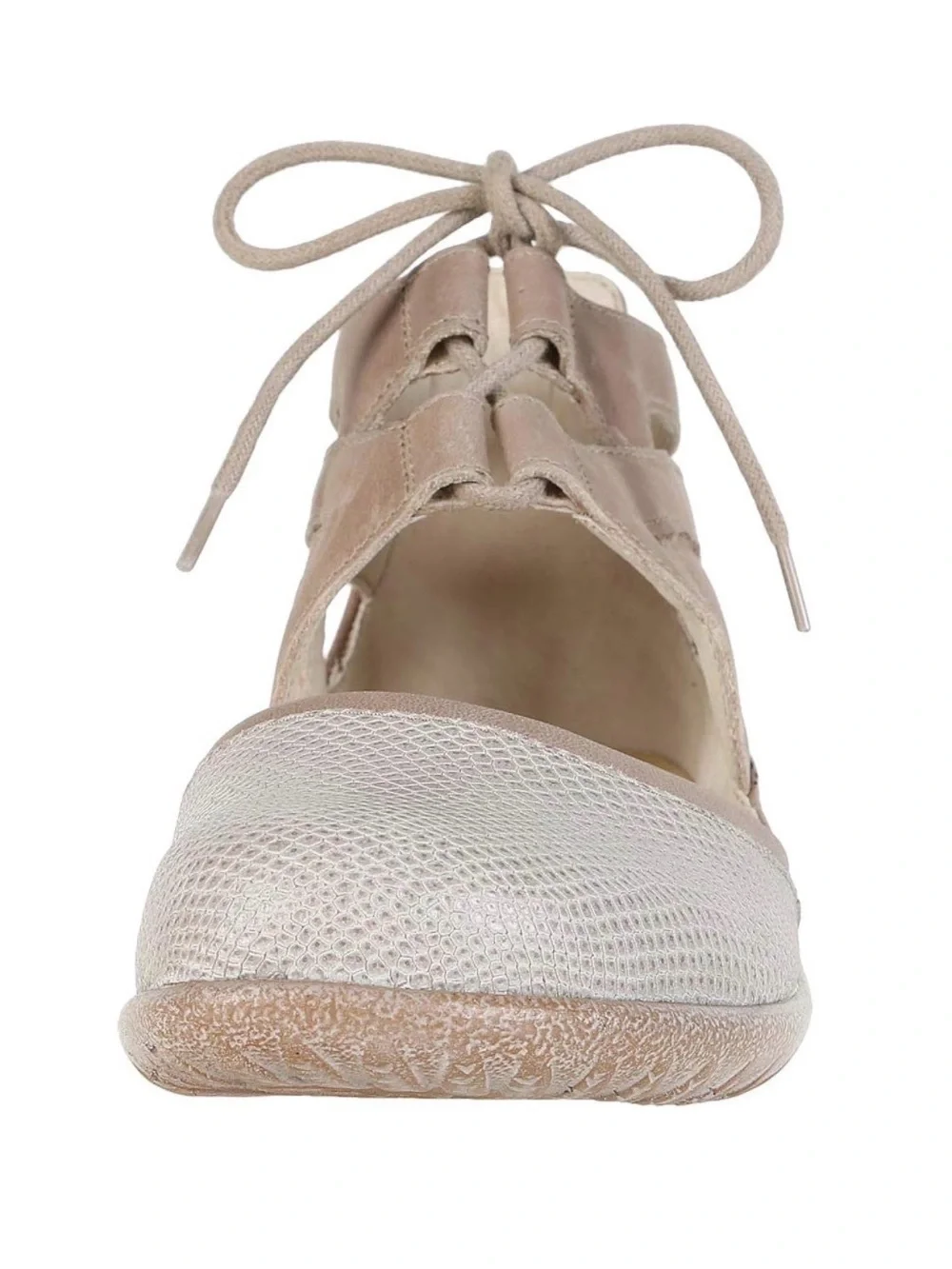 NAOT Footwear's Women's Lace-up Kata Shoe in Beige Lizard Size 6